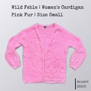 Wild Fable | Women’s Sweater Cardigan Pink Fur Comfy Winter Season | Size Small